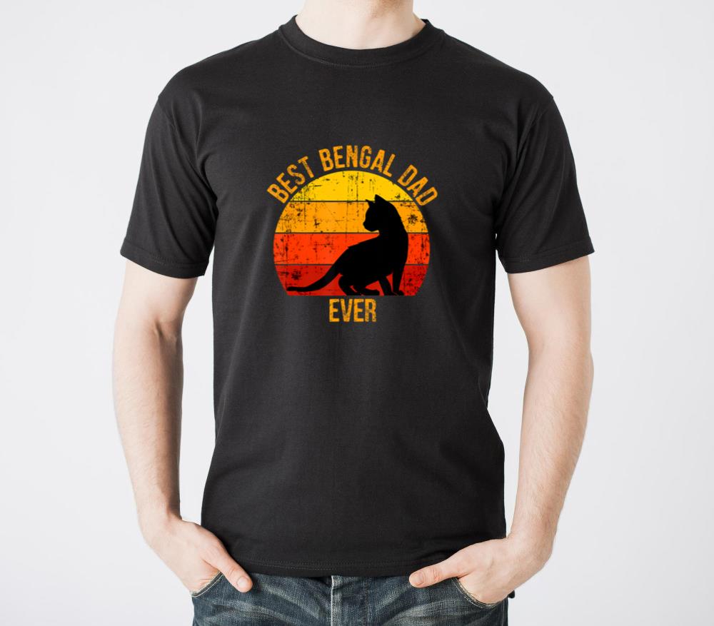 Vintage Retro Best Bengal Cat Dad Ever T-Shirts