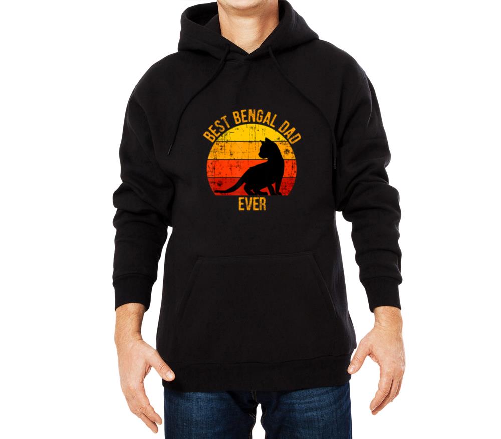 Vintage Retro Best Bengal Cat Dad Ever - Unisex Hoodie
