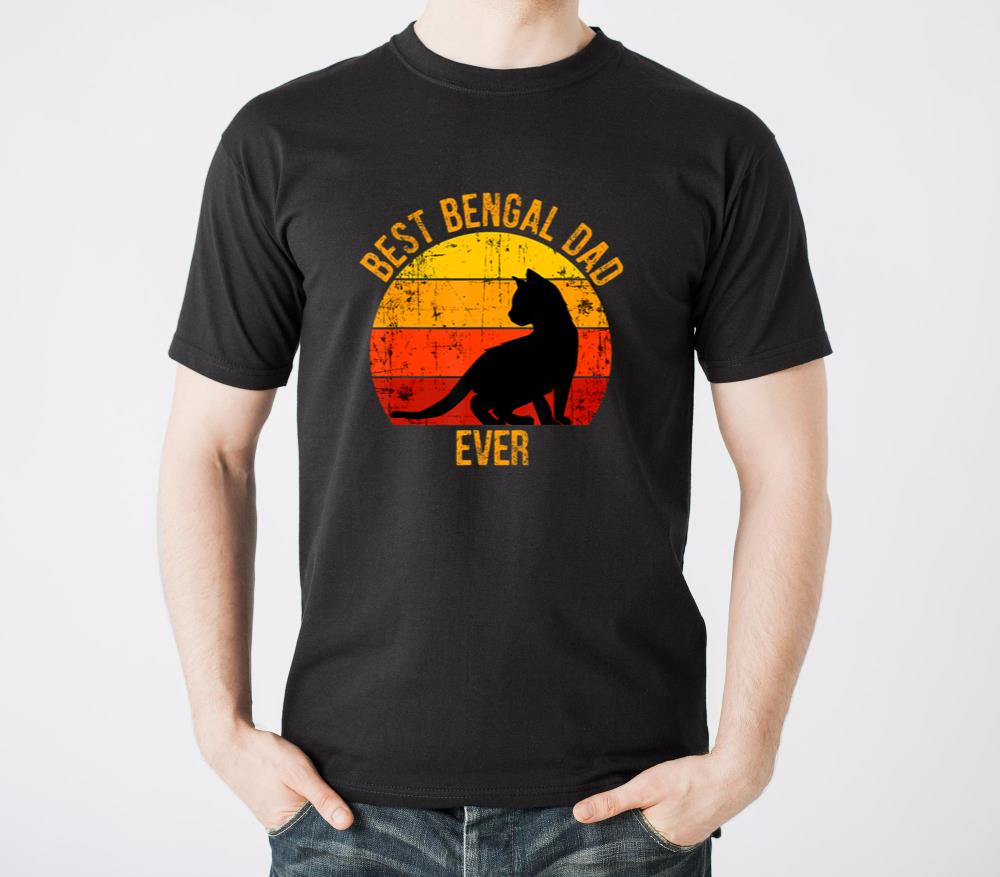 Vintage Retro Best Bengal Cat Dad Ever1 - Unisex Standard T-Shirt