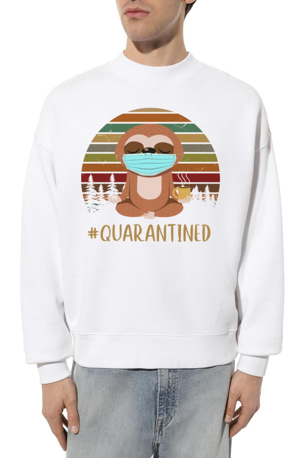 Vintage Sloth Coffee Namaste Yoga Quarantined - Unisex Sweatshirt