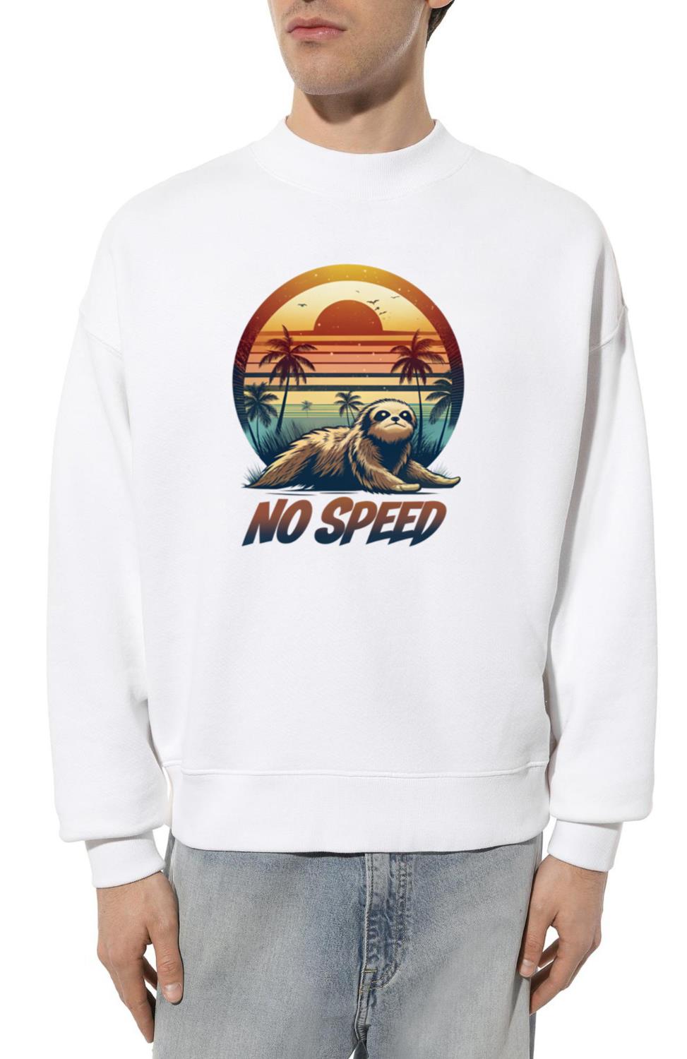 Vintage Sloth No Speed Sunset Streetwear Style - Unisex Sweatshirt
