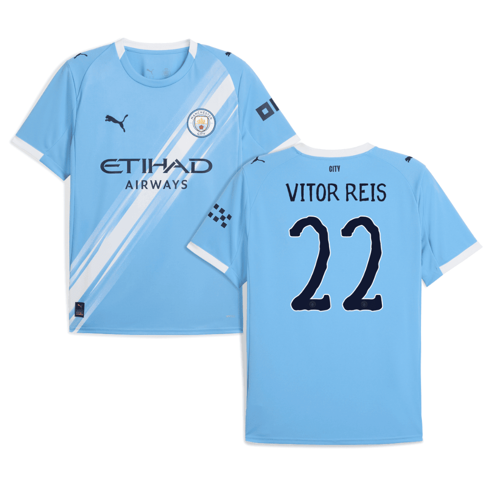 Vitor Reis 22 Manchester City x KidSuper 2025/26 Home Men Jersey - Sky Blue