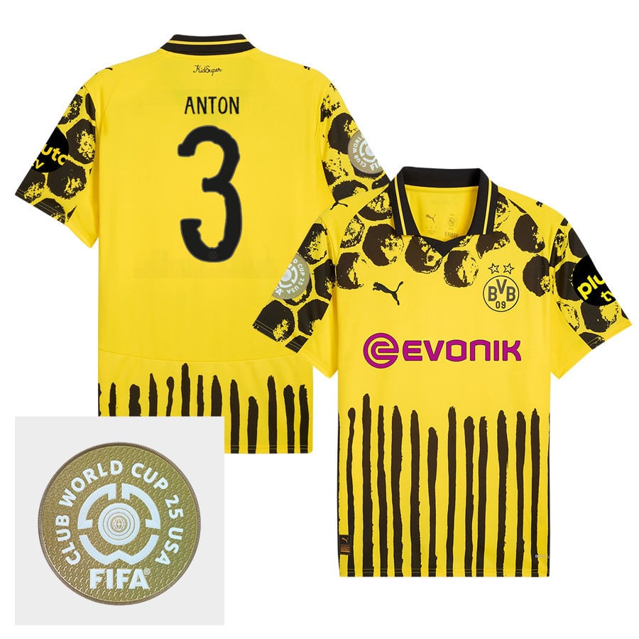 Waldemar Anton 3 Borussia Dortmund x KidSuper 2025/26 FIFA Club World Cup 25 USA Patch Men Jersey - Yellow