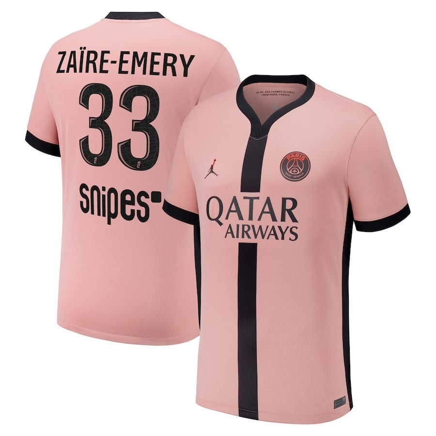 Warren Zare-Emery 33 Paris Saint-Germain 2024/25 Third Men Jersey - Pink