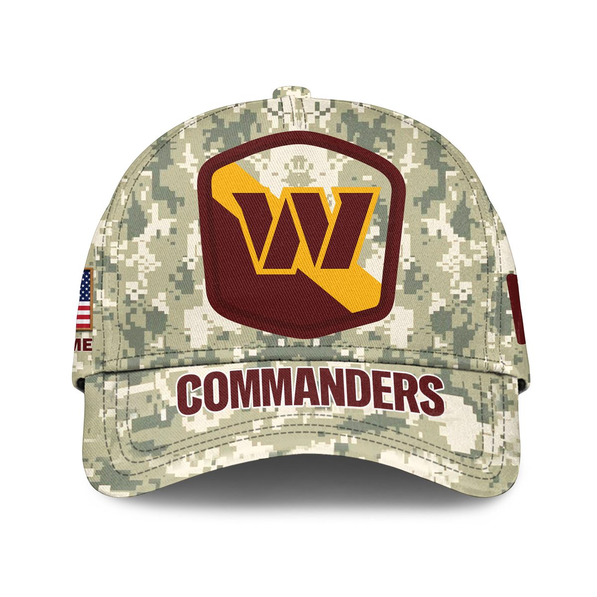 Washington Commanders Camo Salute To Service Personalized Classic Baseball Cap