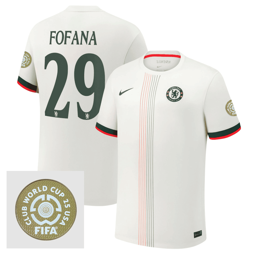 Wesley Fofana 29 Chelsea 2025/26 FIFA Club World Cup 25 USA Patch Away Men Jersey - White