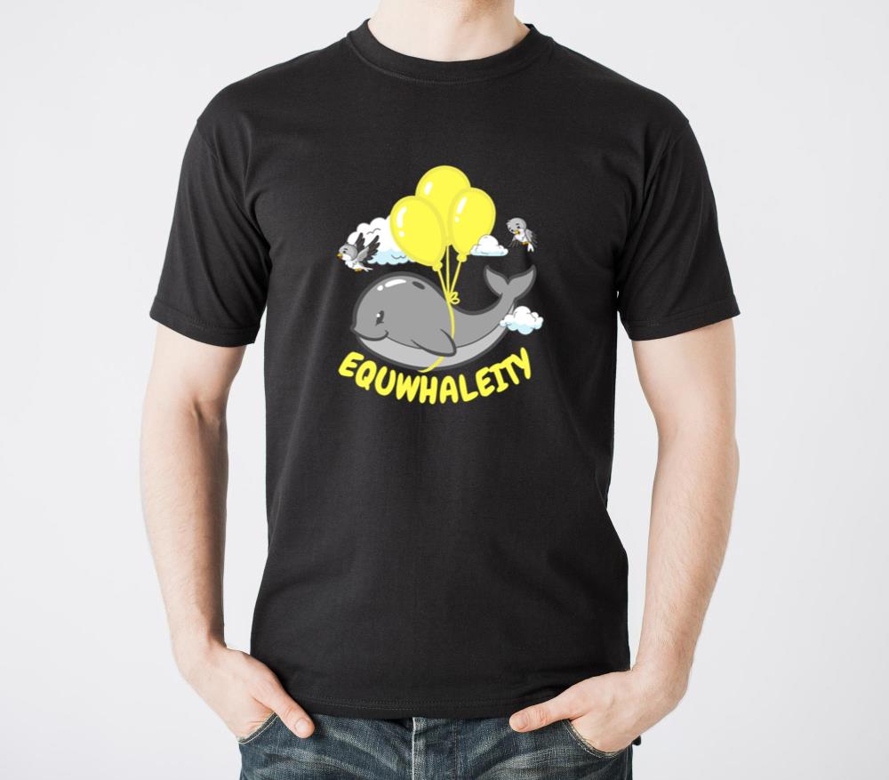 Whale flies with birds Whale Pun Equality T-Shirts