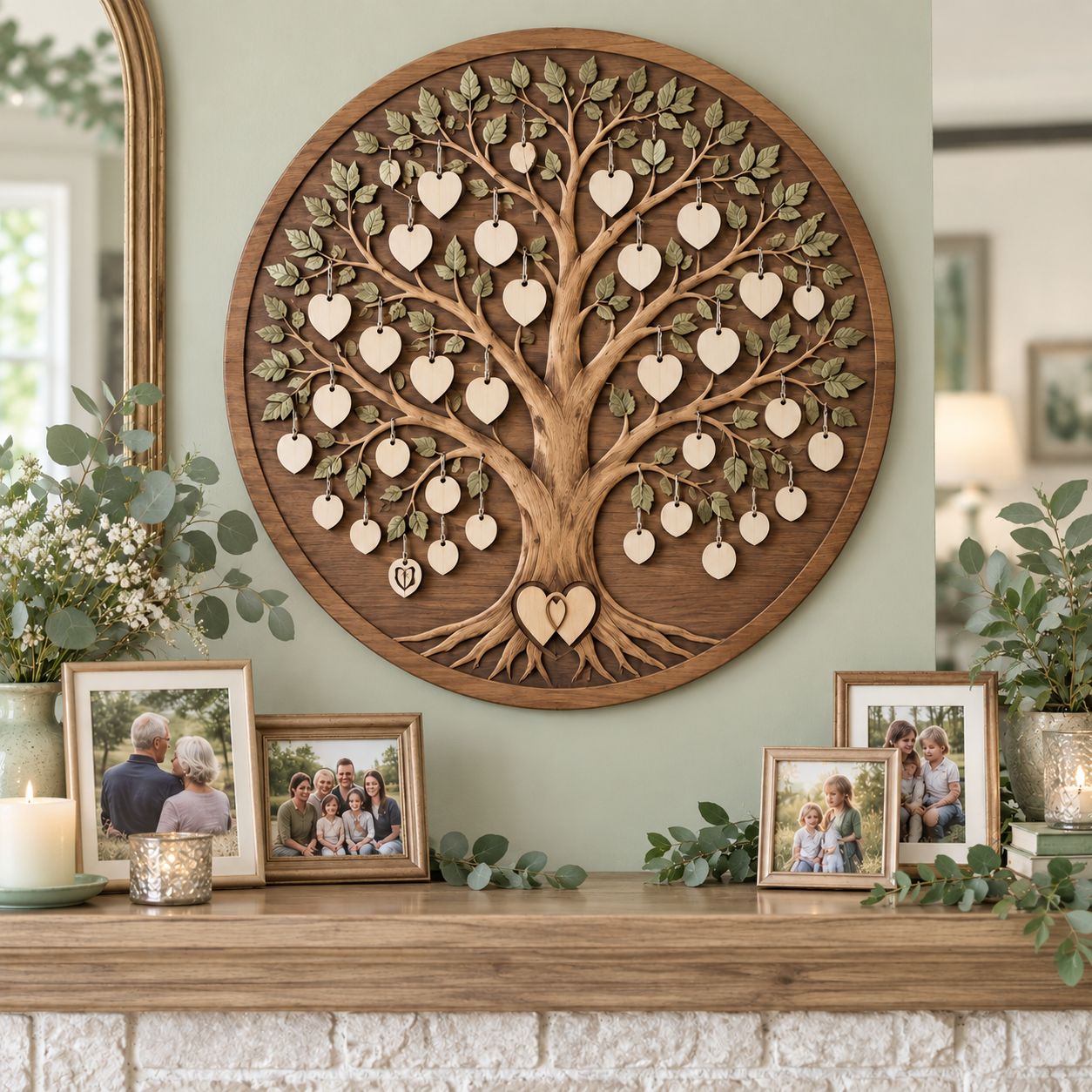 60th Wedding Anniversary Gift Ideas For Parents: Custom Family Tree Wood Plaque