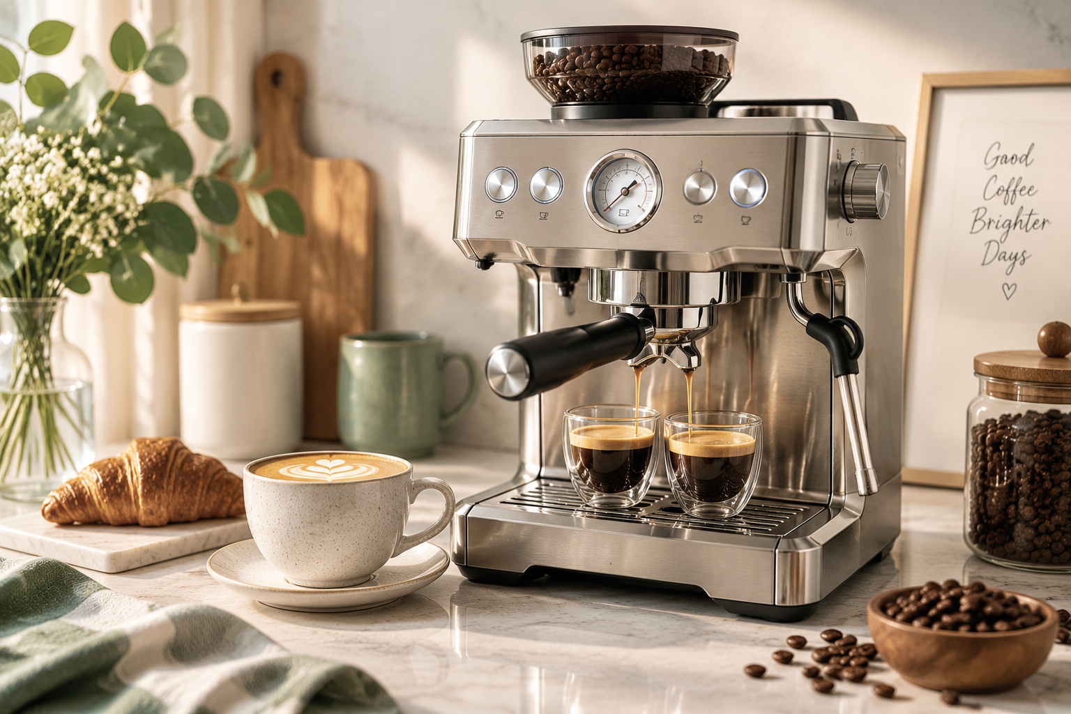 11th Anniversary Gift Ideas: High-End Stainless Steel Espresso Machine