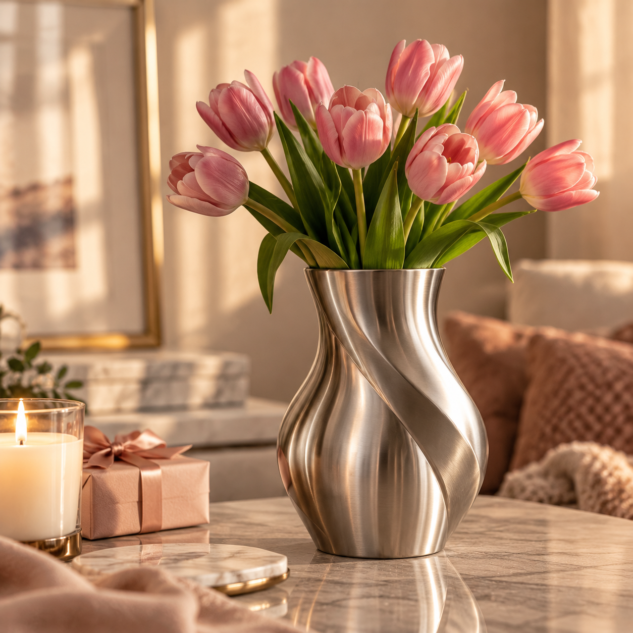 11th Anniversary Gift Ideas: Sculptural Steel Flower Vase
