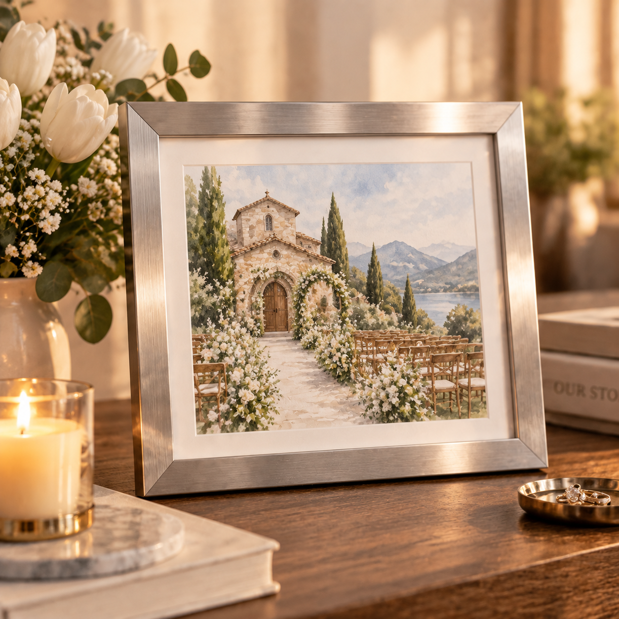 11th Anniversary Gift Ideas: Custom Wedding Venue Illustration