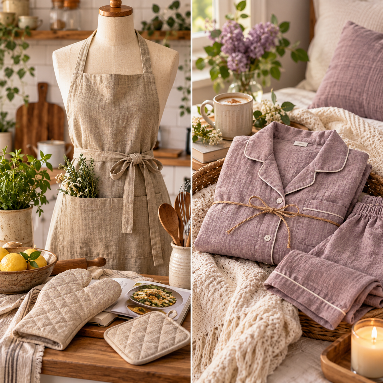 8th Wedding Anniversary Gifts: Practical Linen Aprons and Cozy Loungewear