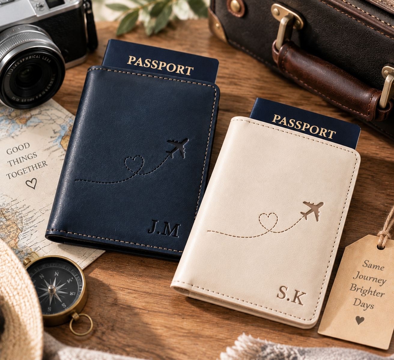 3rd Wedding Anniversary Gift: Matching Leather Passport Covers for Both of You