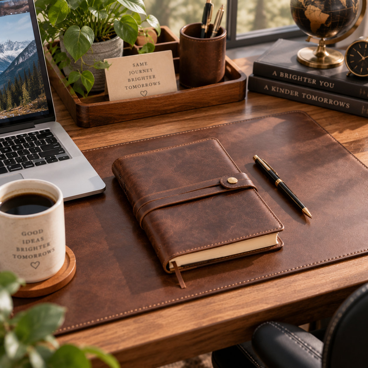 3rd Wedding Anniversary Gift: Refillable Desk Journal or Desk Pad for Husband