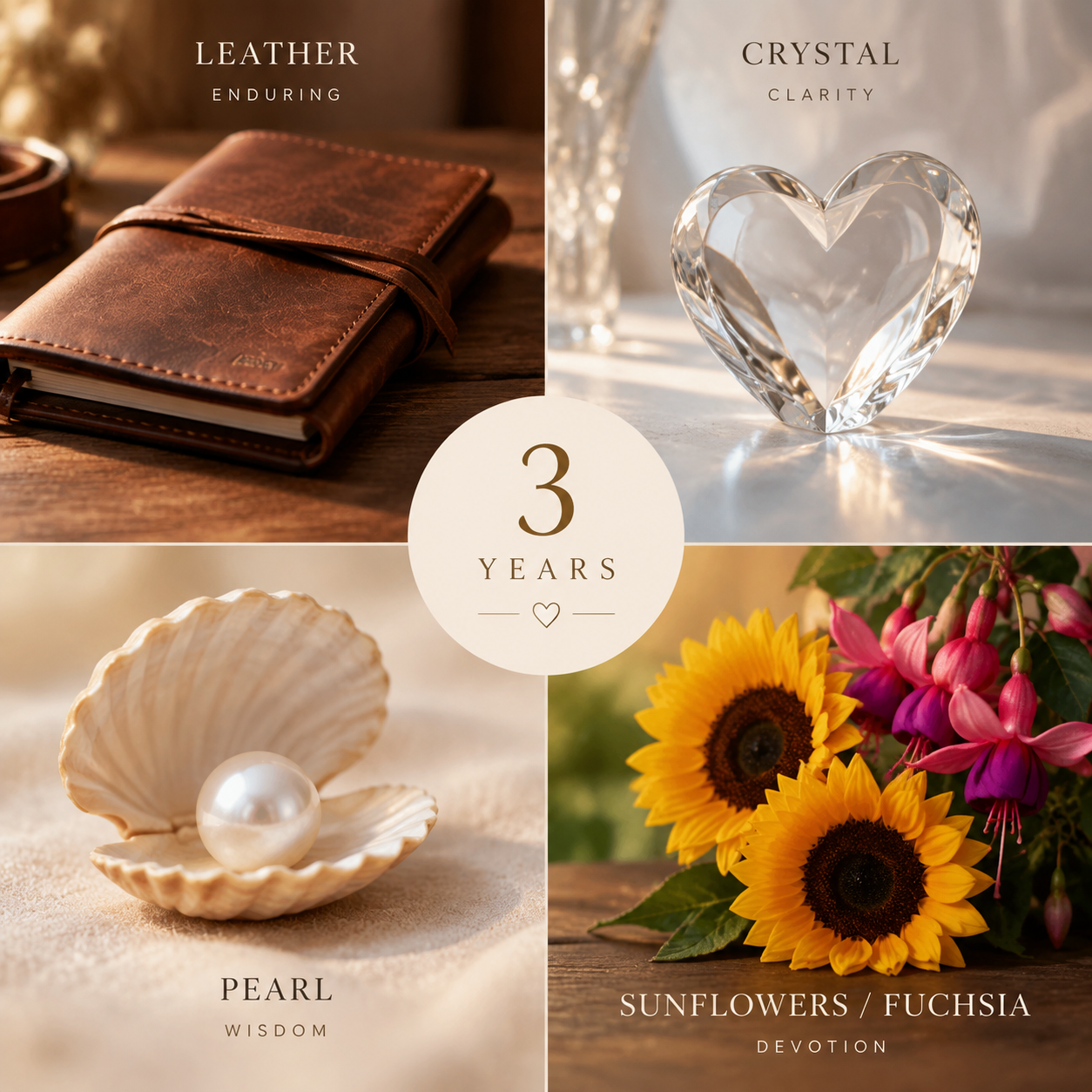 Traditional and Modern 3rd Anniversary Symbols