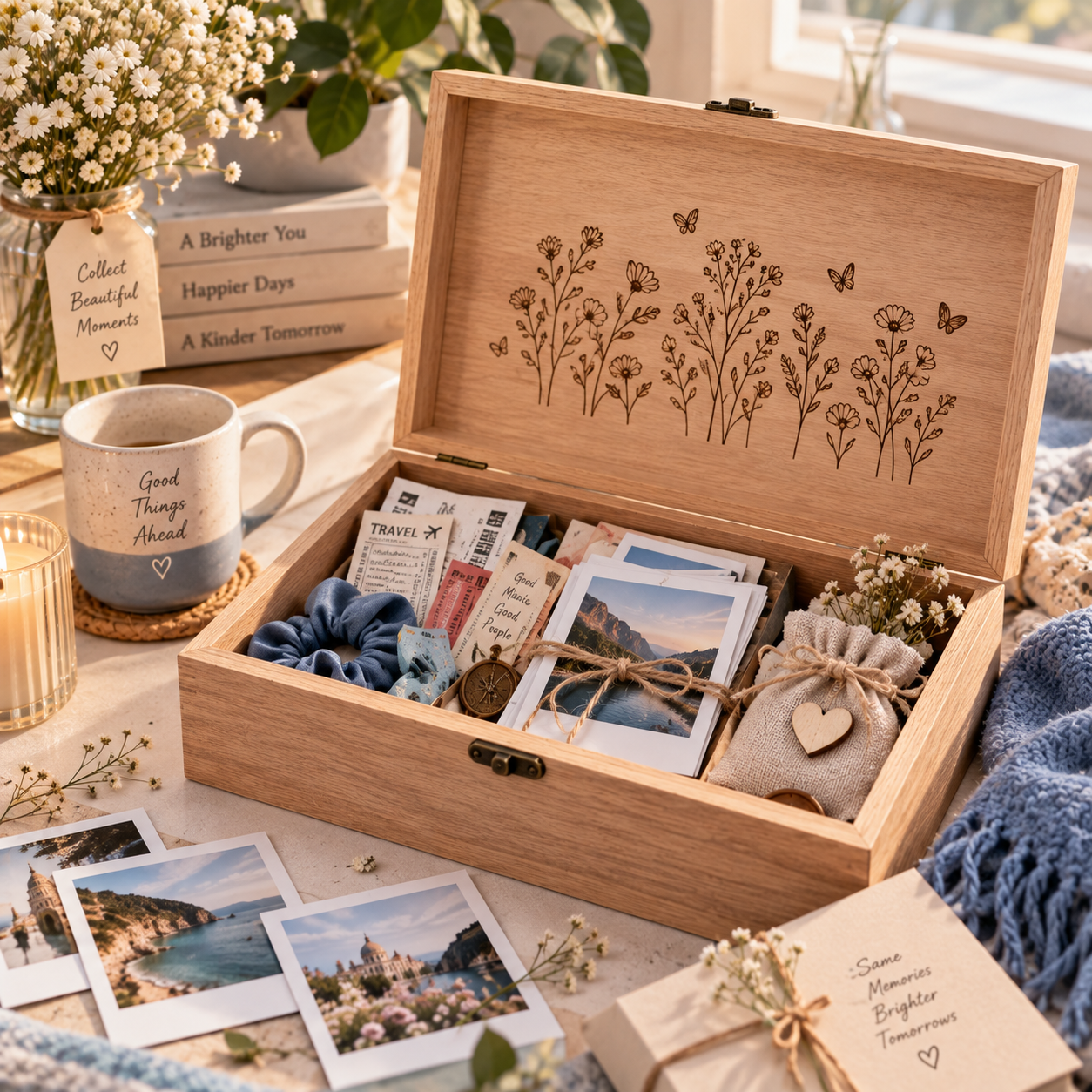 1-Year Anniversary Gifts for Girlfriend: Engraved Memory Box