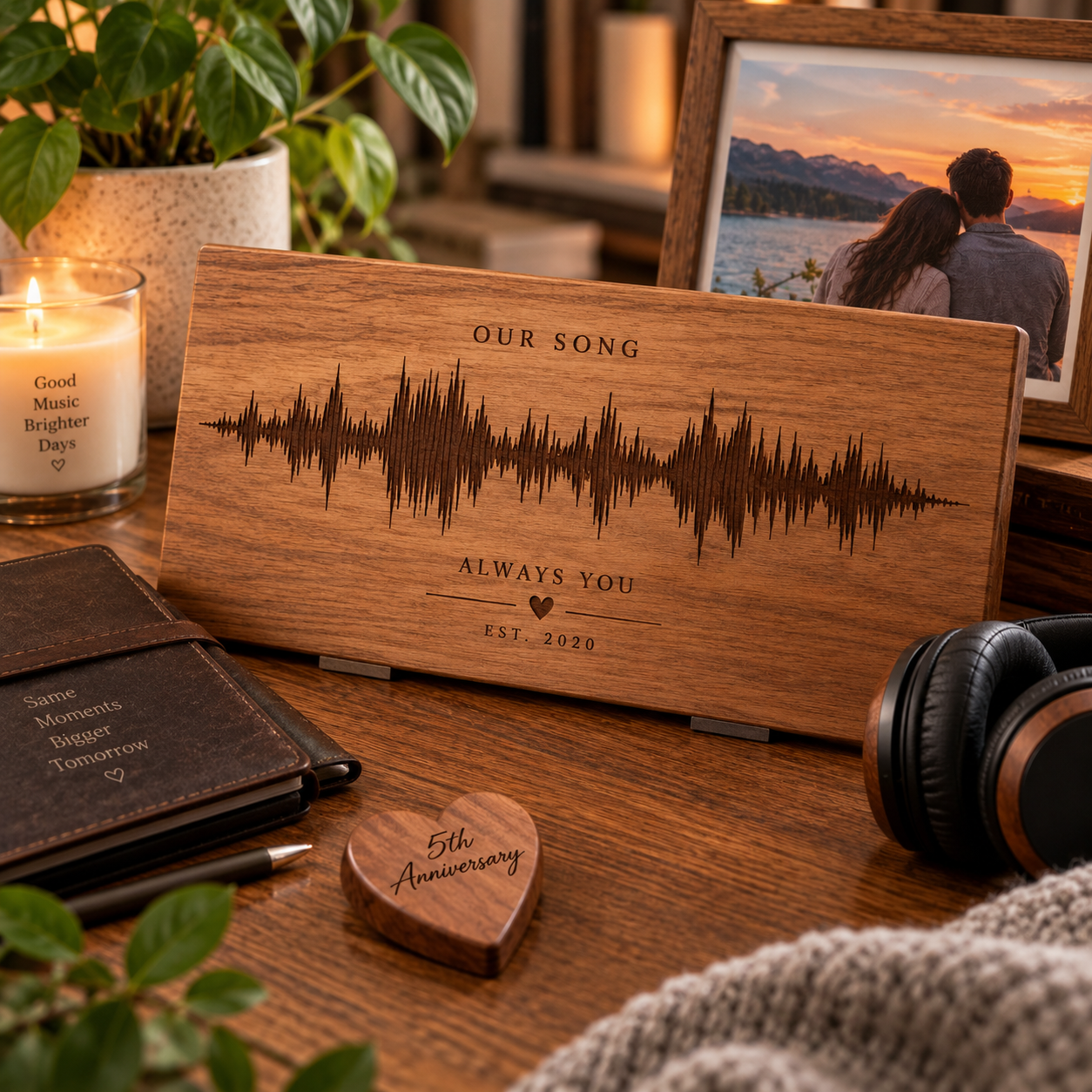 5-Year Anniversary Gifts for Boyfriend: Sentimental Wood Decor