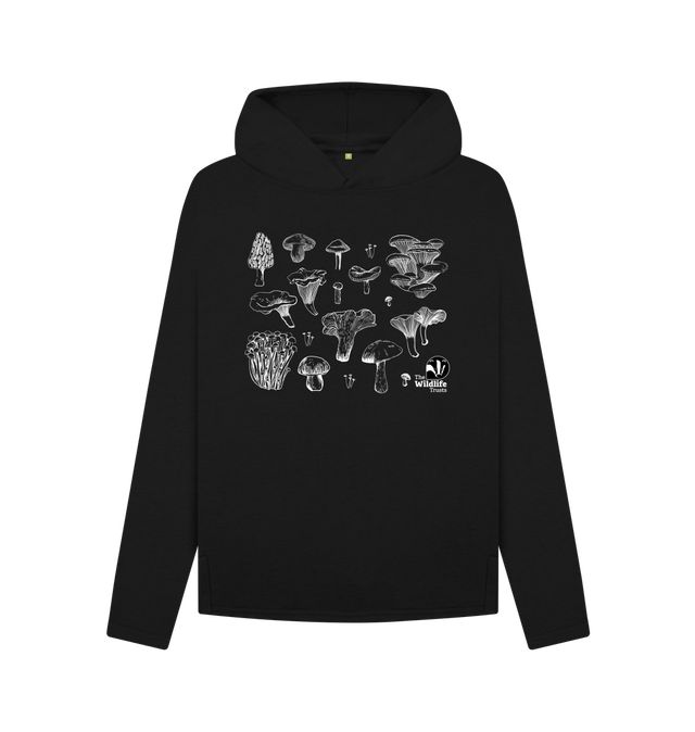 White Mushroom Species Relaxed Fit Hoodie 1