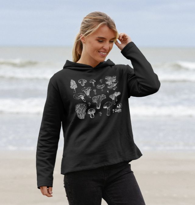 White Mushroom Species Relaxed Fit Hoodie 2