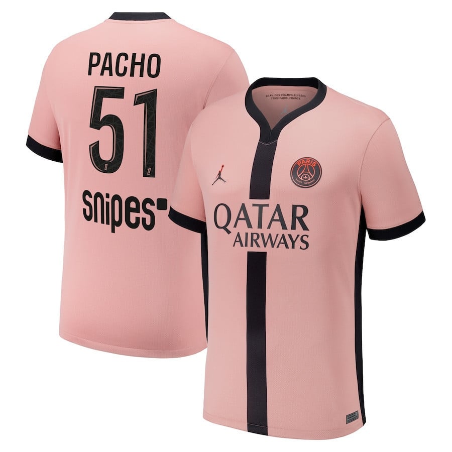 William Pacho 51 Paris Saint-Germain 2024/25 Third Men Jersey - Pink