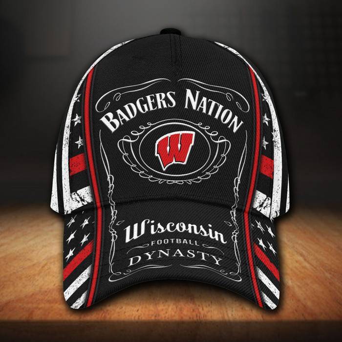 Wisconsin Badgers Jack Daniels 3D Classic Baseball Cap CNI1043