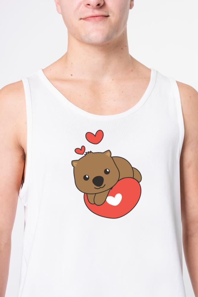 Wombat For Valentine's Day Cute Animals Hearts - Unisex Tank Top