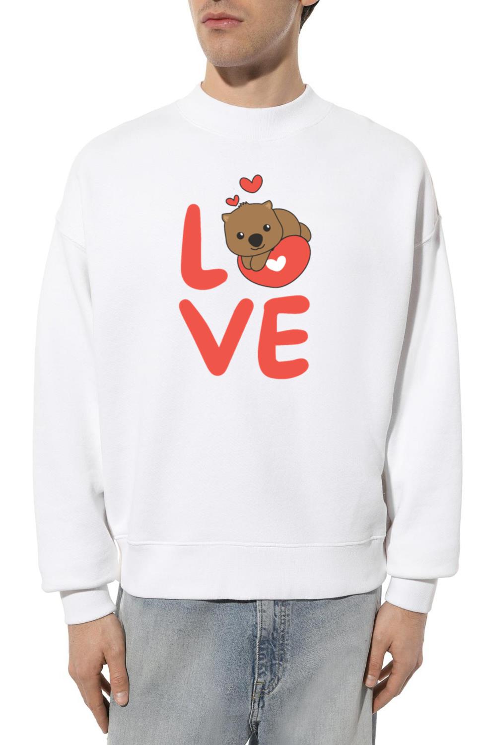 Wombat For Valentine's Day Cute Animals Hearts_1 - Unisex Sweatshirt