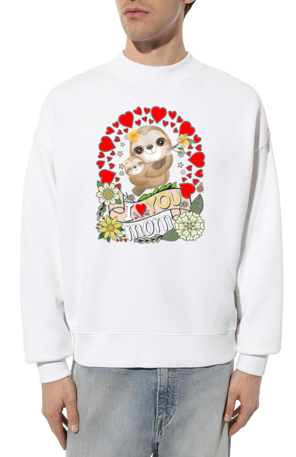 Womens Mama Sloth - Cute Sloth Mother Mom T-Shirt - Unisex Sweatshirt