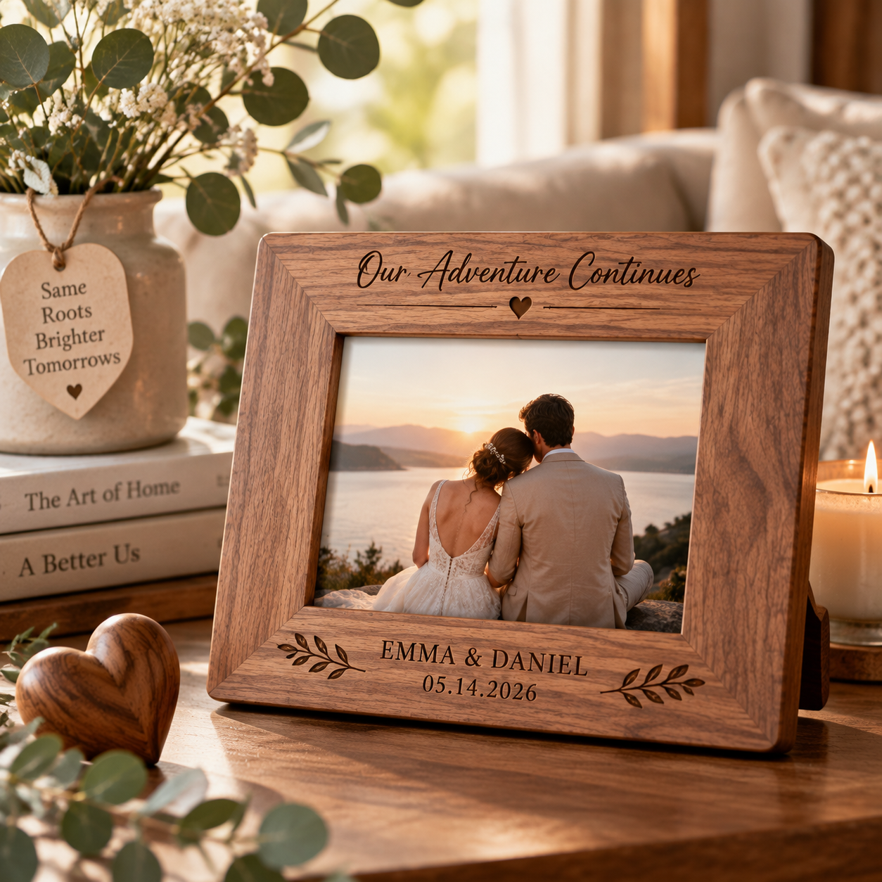 Engraved Wooden Photo Frame