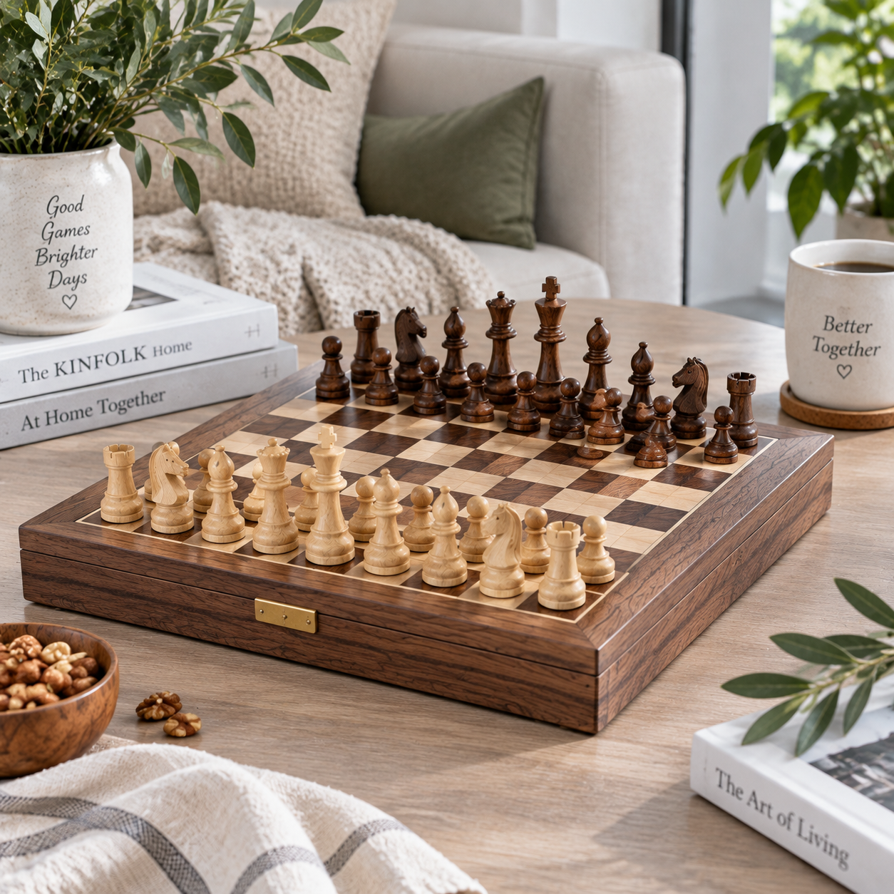 Handcrafted Wooden Board Game or Chess Set