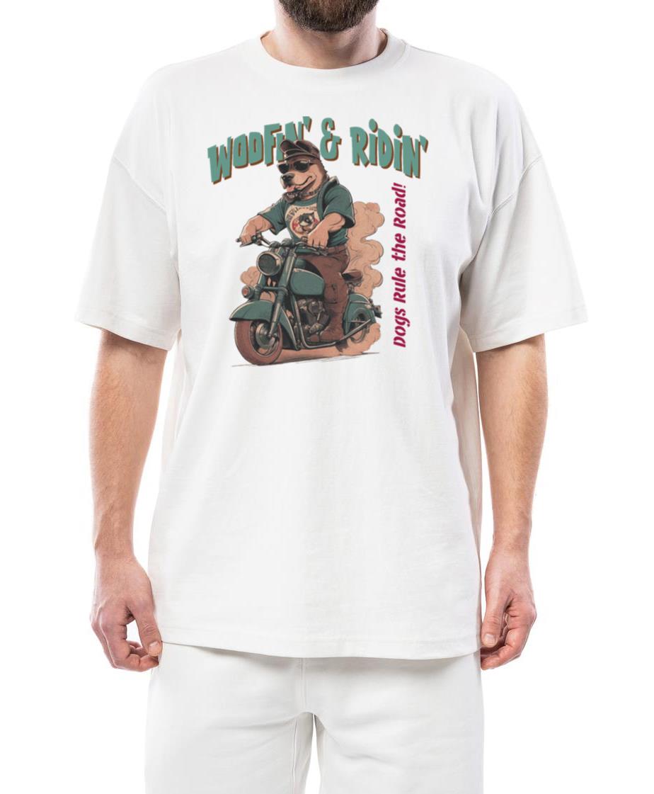 Woofin & Ridin Dog Biker - Unisex Standard T-Shirt