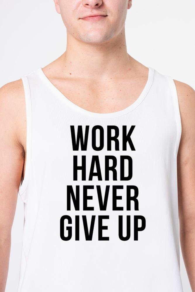 WORK HARD NEVER GIVE UP GYM WORKOUT FITNESS WEALTH_1 - Unisex Tank Top