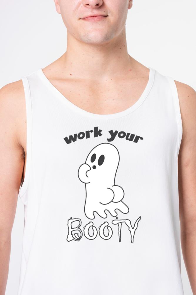 Work Your Booty Ghost Funny Fitness Halloween - Unisex Tank Top