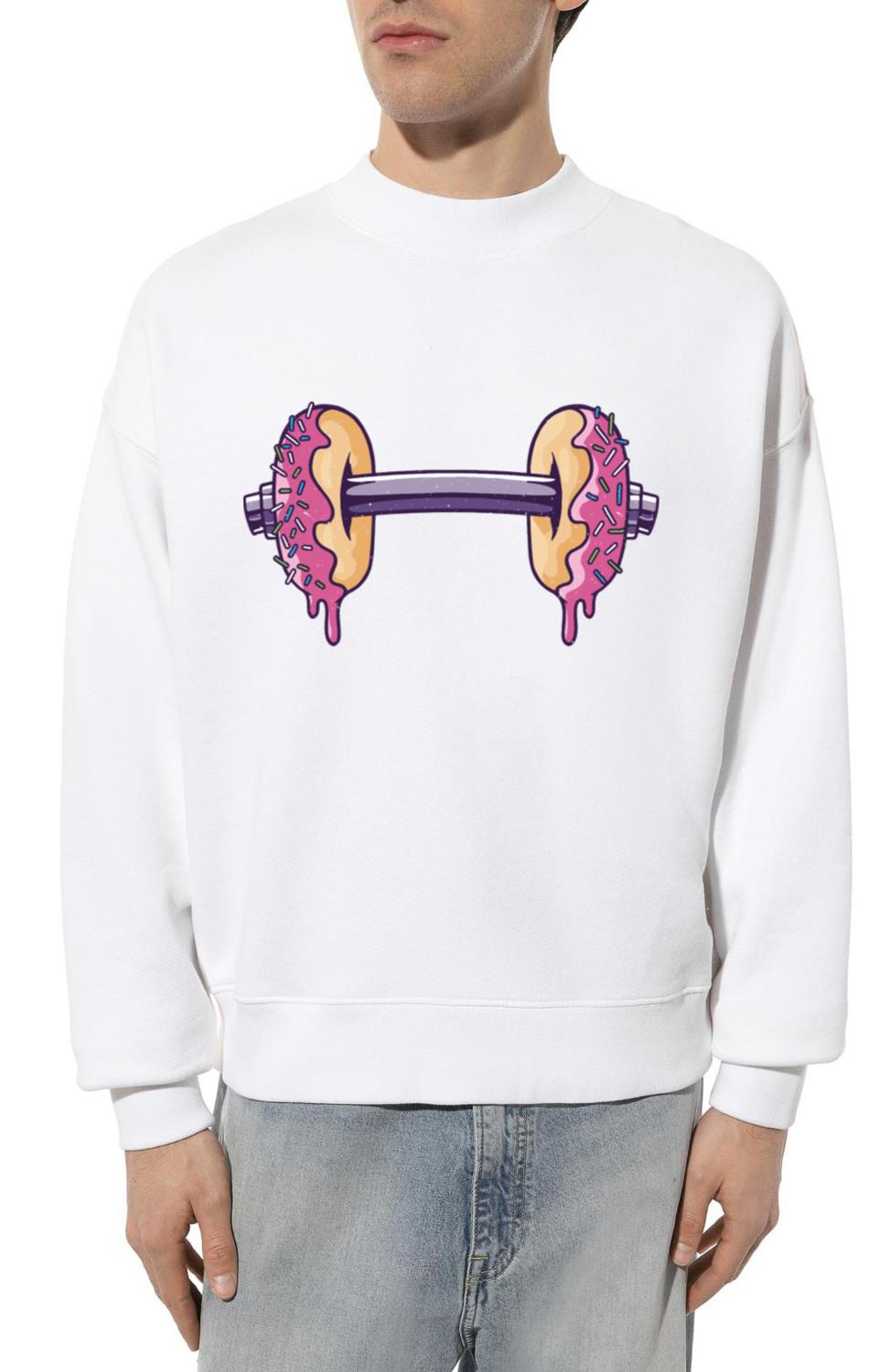 Workout with donuts dumbbell - Unisex Sweatshirt
