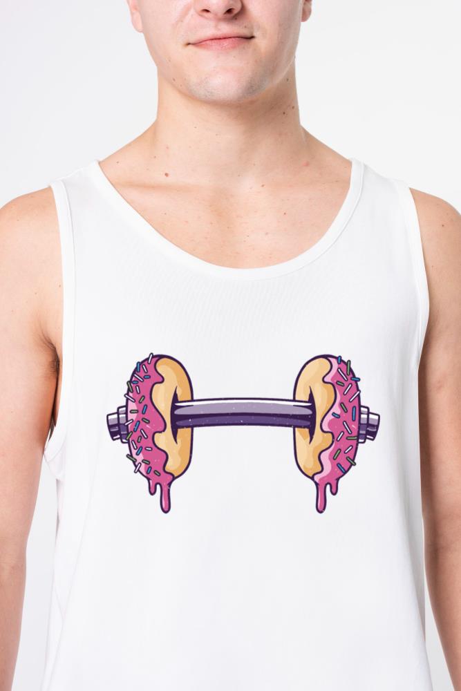 Workout with donuts dumbbell - Unisex Tank Top