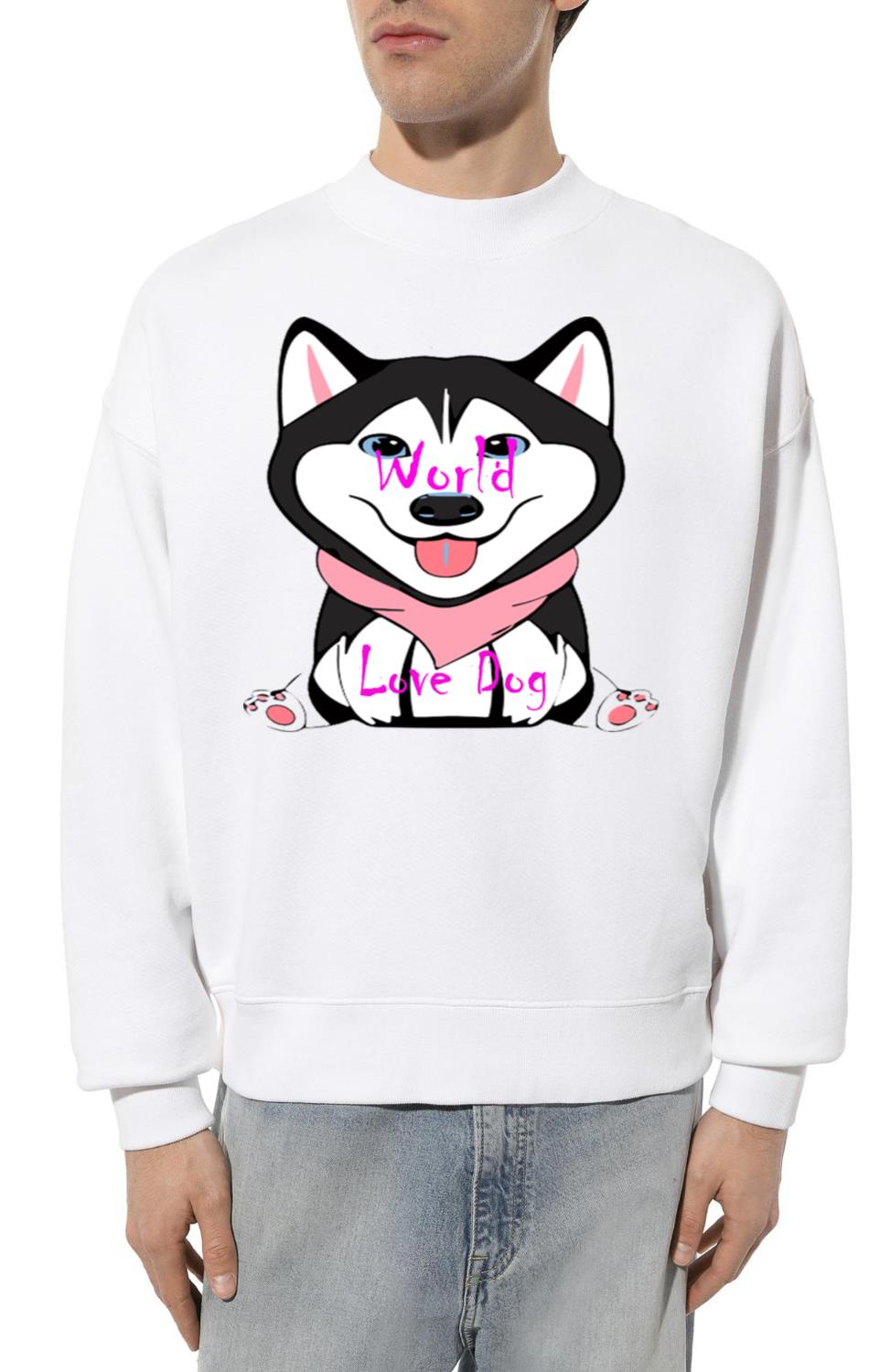 world animal day dog design shirt - Unisex Sweatshirt
