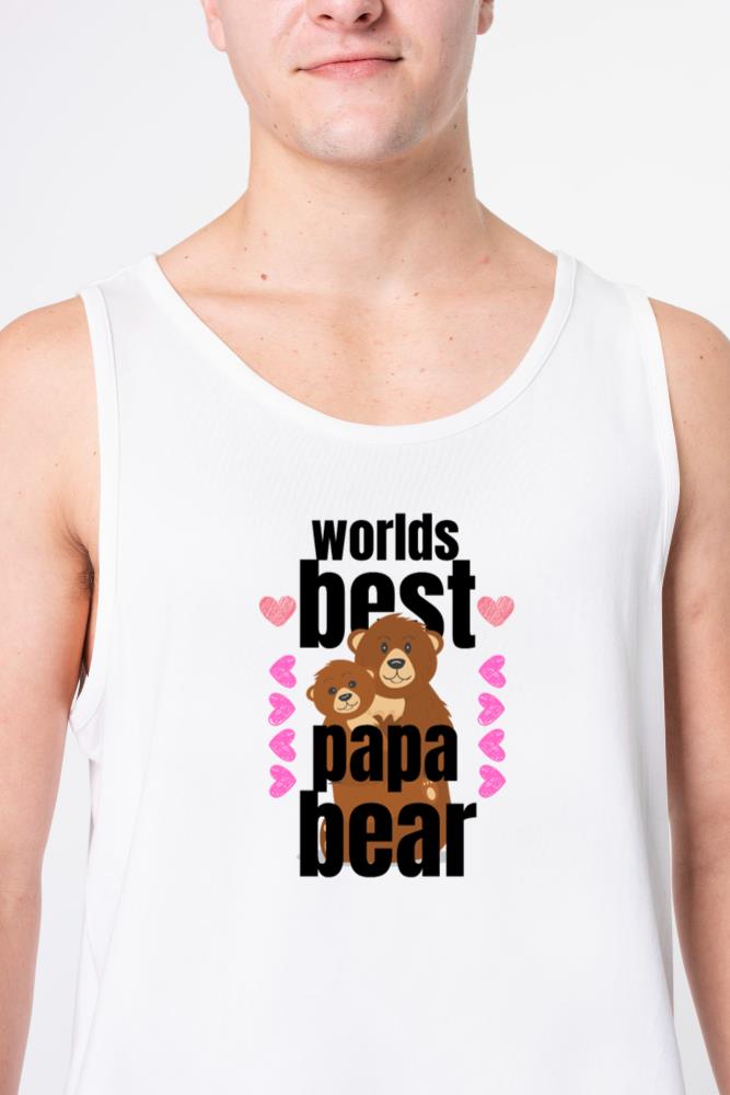 worlds best papa bear - Unisex Tank Top