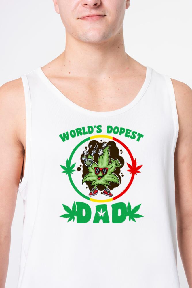 World's Dopest Dad Cannabis Father Weed Pothead - Unisex Tank Top