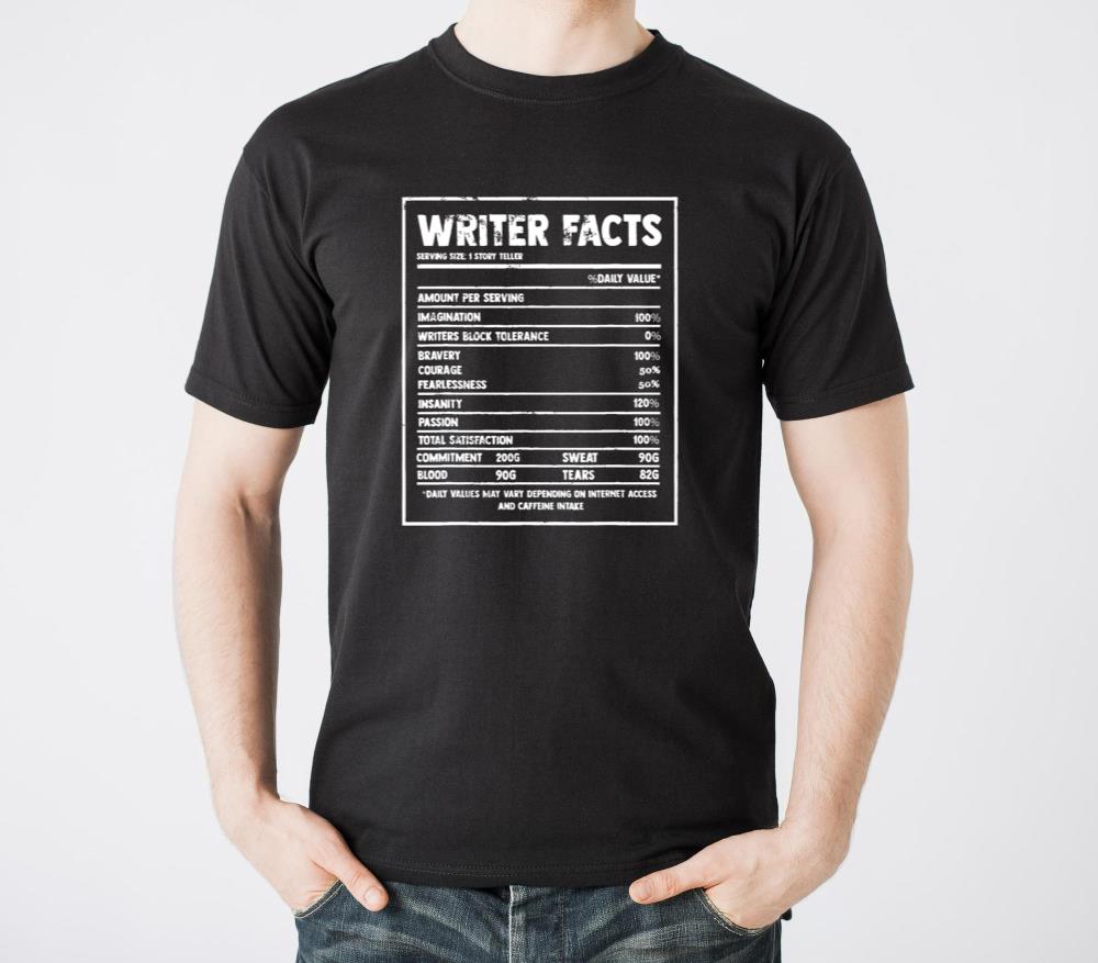 Writer Nutrition Facts Famous Novel Author Graphic - Unisex Standard T-Shirt