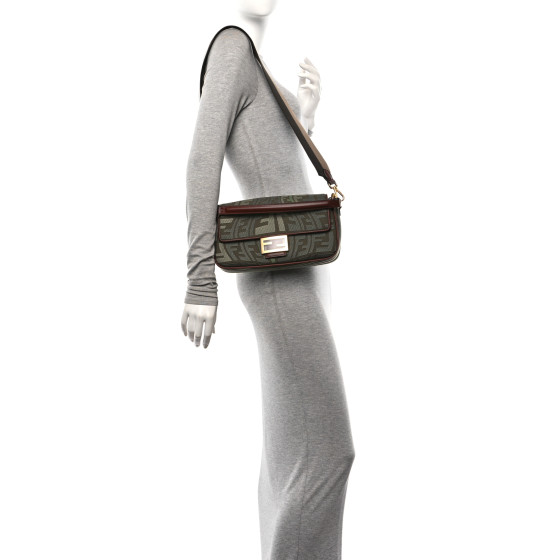 X SARA COLEMAN Canvas Vitello King FF Fish Eye Embroidered Baguette Amazzonia Ghianda - Image 2