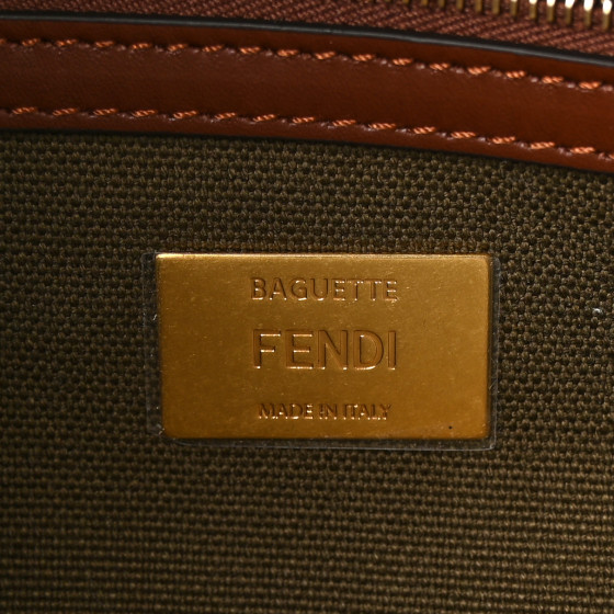 X SARA COLEMAN Canvas Vitello King FF Fish Eye Embroidered Baguette Amazzonia Ghianda - Image 6