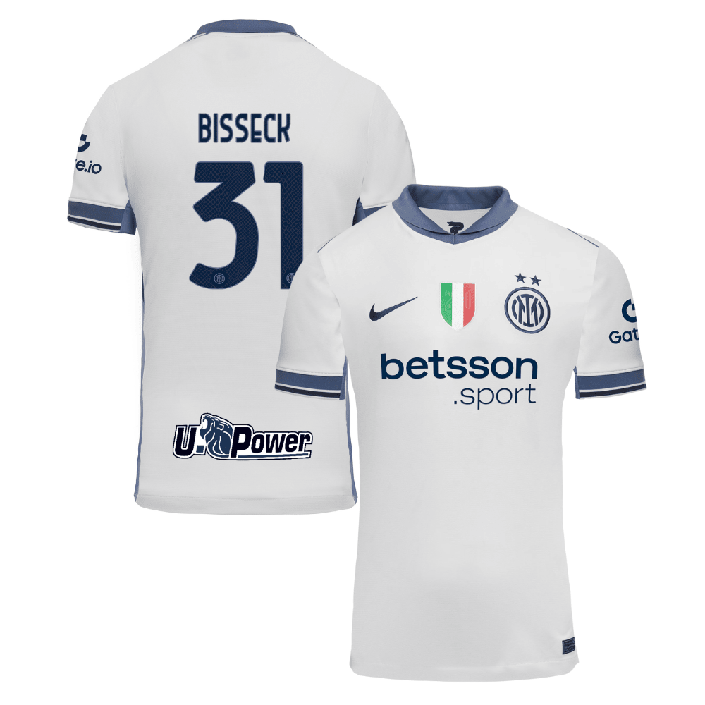 Yann Aurel Bisseck 31 Inter Milan 2024-25 Away Men Jersey - White