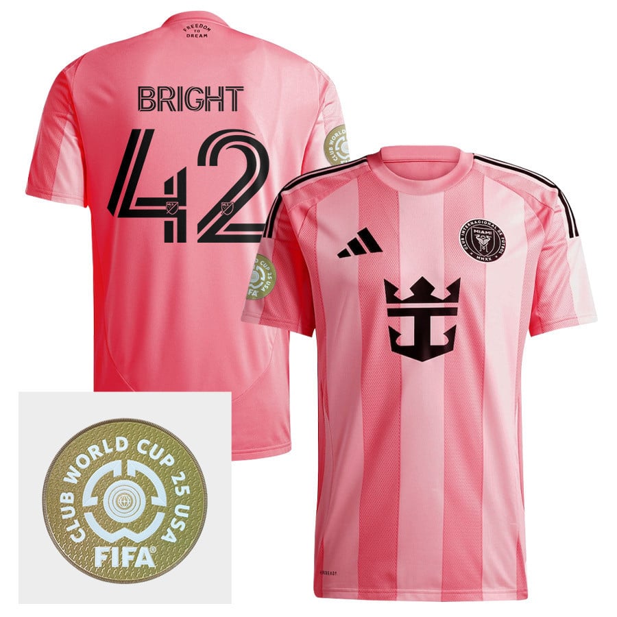 Yannick Bright 42 Inter Miami CF 2025 Euforia FIFA Club World Cup 25 USA Patch Men Jersey - Light Pink