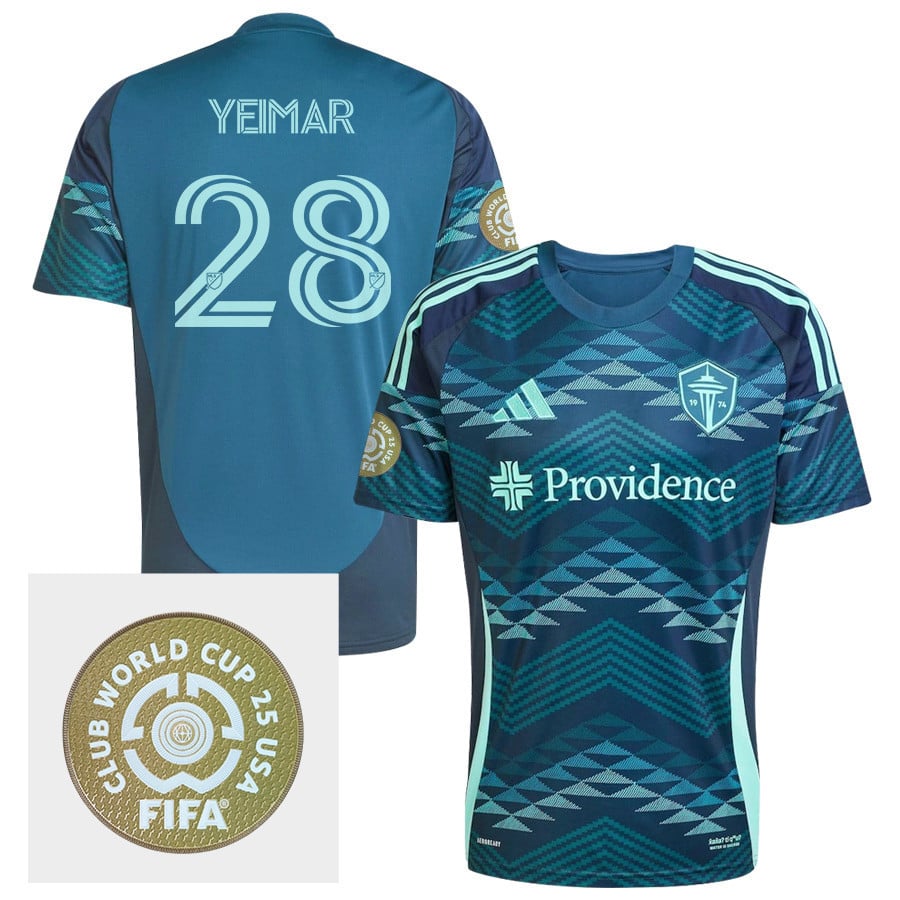 Yimar Gomez Andrade 28 Seattle Sounders FC 2025 The Salish Sea Kit FIFA Club World Cup 25 USA Patch Men Jersey - Blue