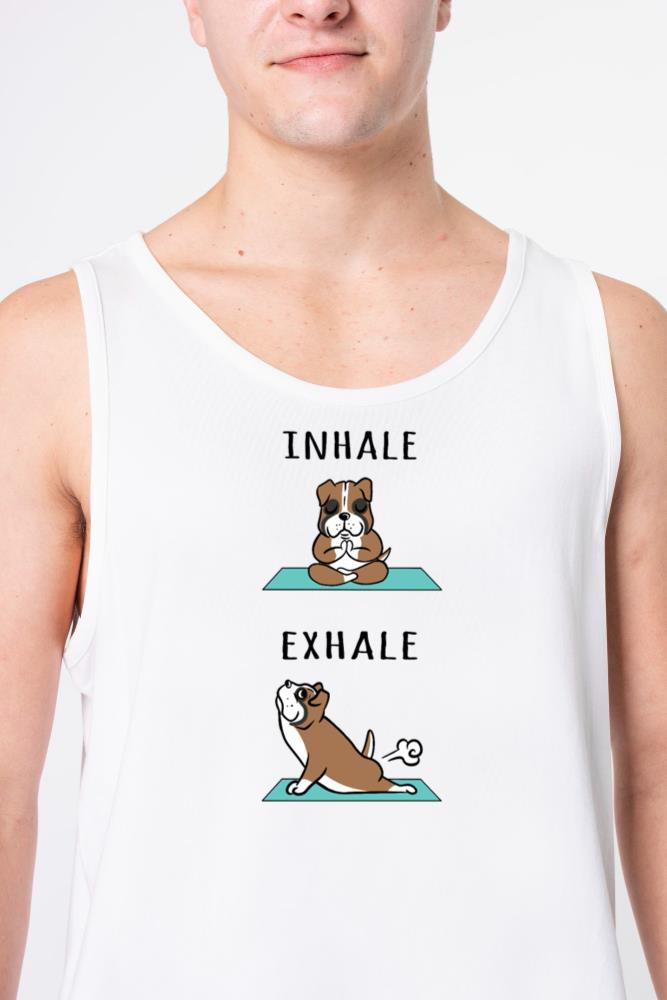 Yoga Inhale Exhale Boxer Dog - Unisex Tank Top