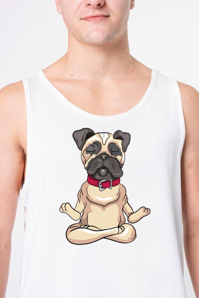 Yoga Meditation Pug Dog - Unisex Tank Top