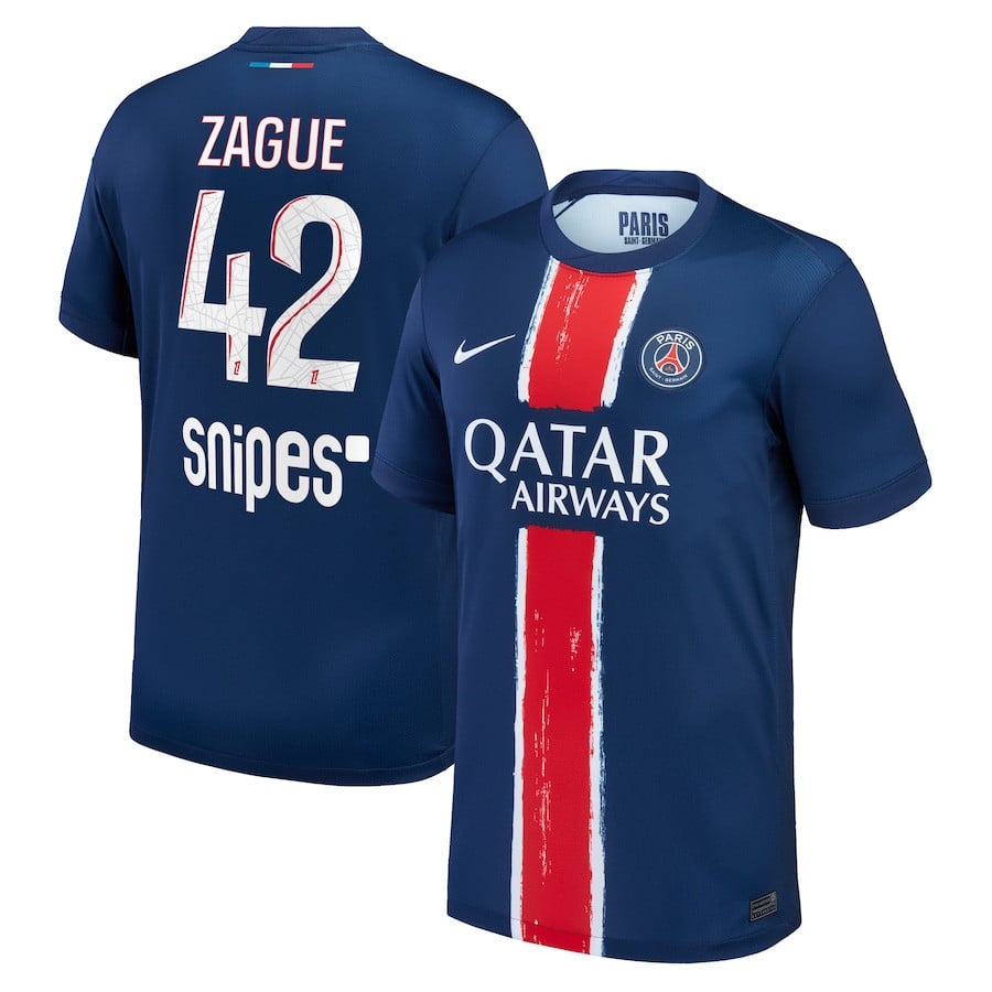 Yoram Zague 42 Paris Saint-Germain 2024/25 Home Men Jersey - Navy