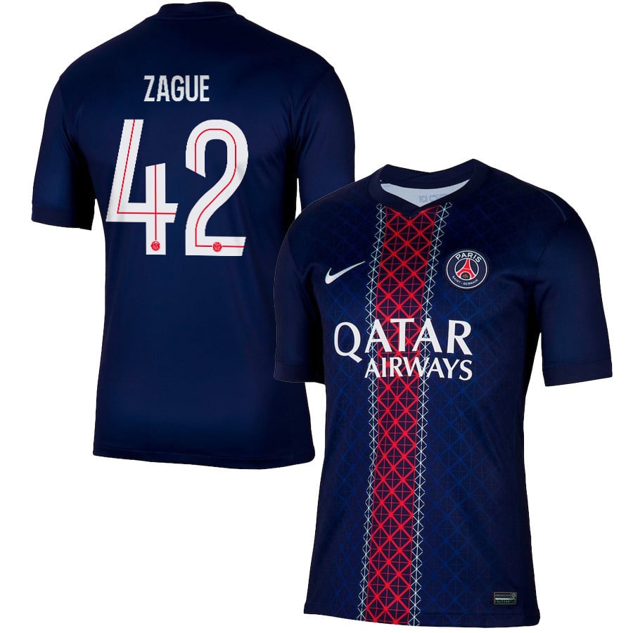 Yoram Zague 42 Paris Saint-Germain 2025/26 Home Men Jersey - Navy