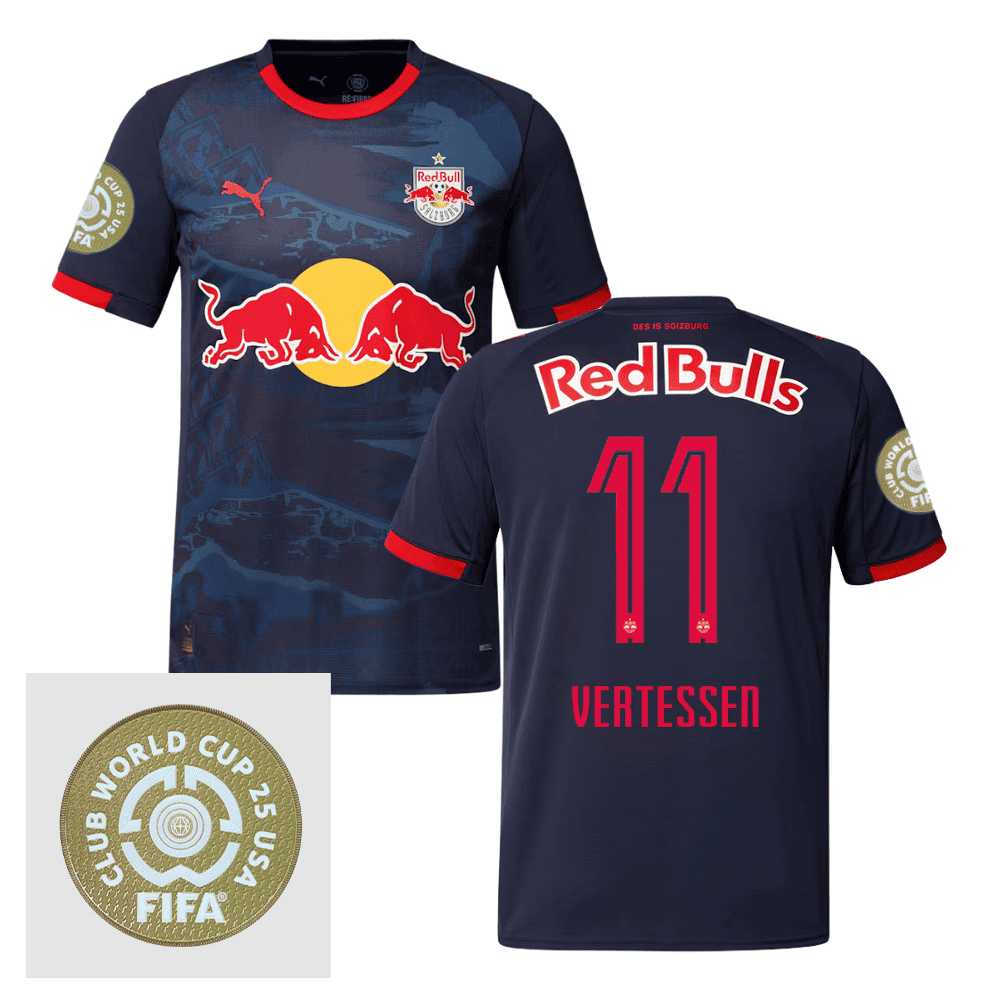 Yorbe Vertessen 11 Red Bull Salzburg 2025/26 FIFA Club World Cup 25 USA Patch Home Men Jersey - Navy