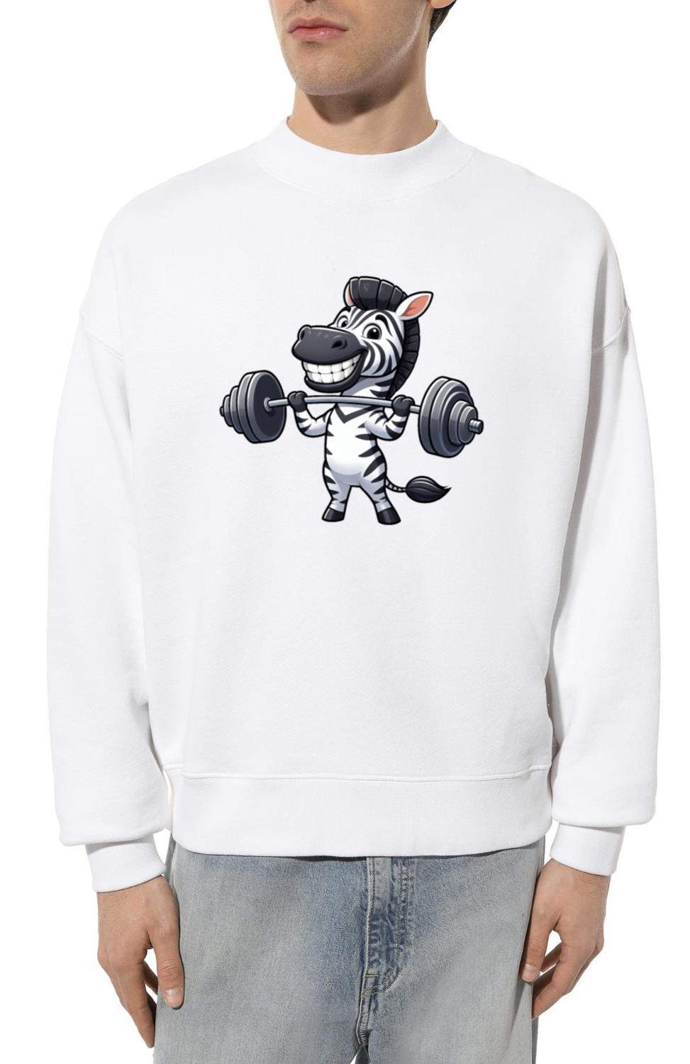 Zebra Barbell Weightlifter Workout Strong - Unisex Sweatshirt